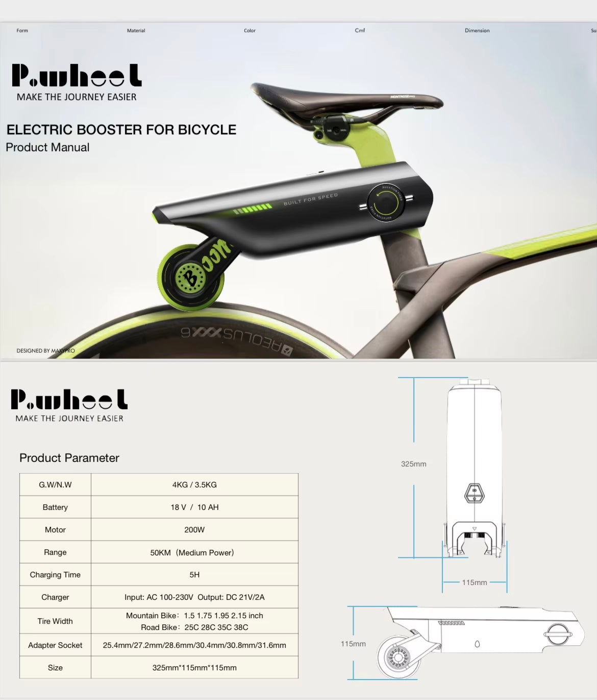 P.wheel DIY Electric Bike Booster for Bicycle