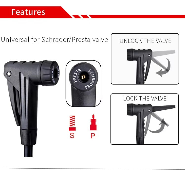 EASYDO Rocket-5 Floor Electric Bike Pump