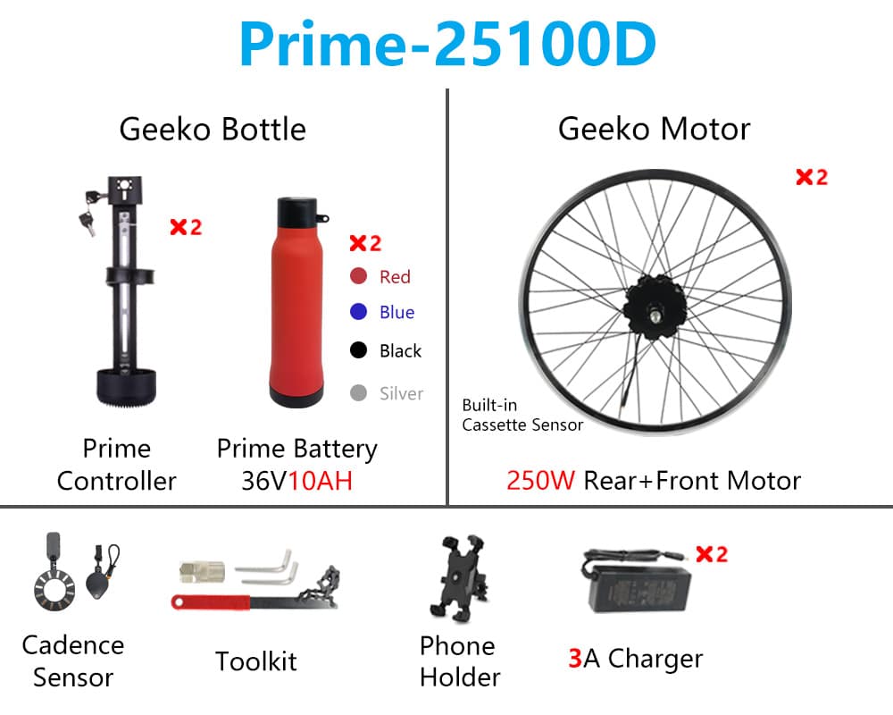 Komplet za predelavo električnega kolesa Geeko z dvema motorjema