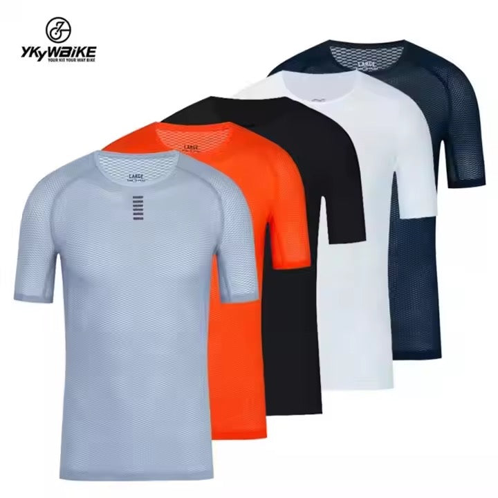 Ykywbike Men's Cycling Base Layers Pro Cool Mesh Superlight Breathable