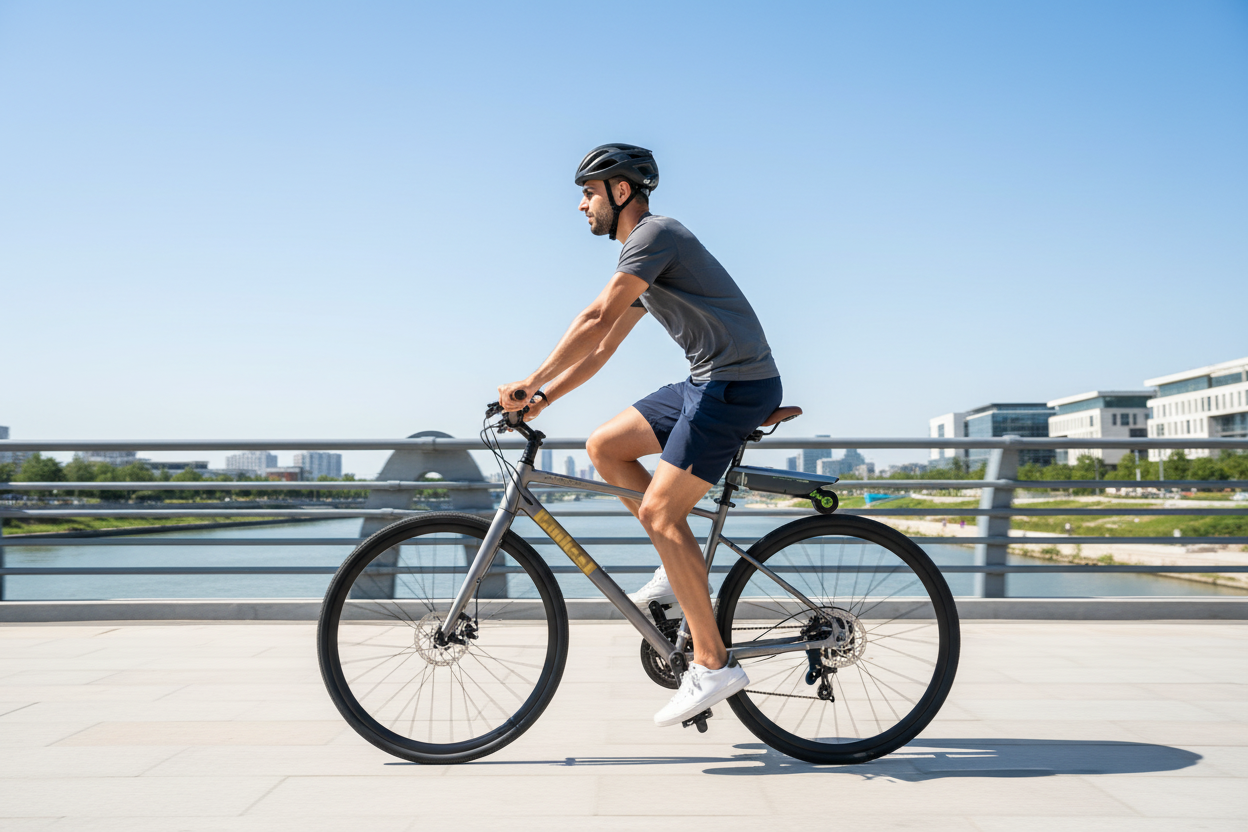 Clear Urban Cycling Shot