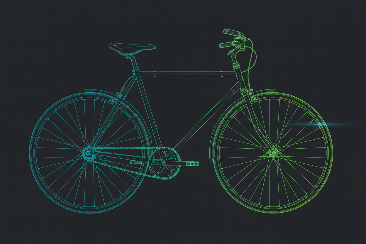 Standard bicycle wireframe hero